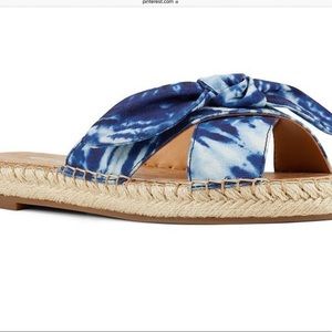 Nine West Bellah Blue Tie Dye Espadrille Sandals Sz 6.5
